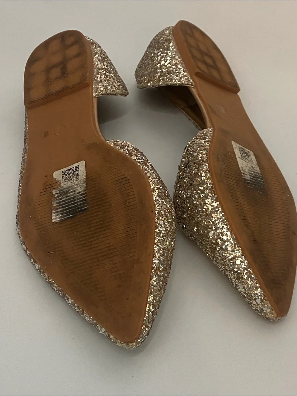 ASOS DESIGN Wide Fit Virtue d’Orsay Glitter Pointed Ballet Flats Glitter